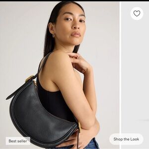 Quince Italian Leather Crescent Mini Shoulder Bag